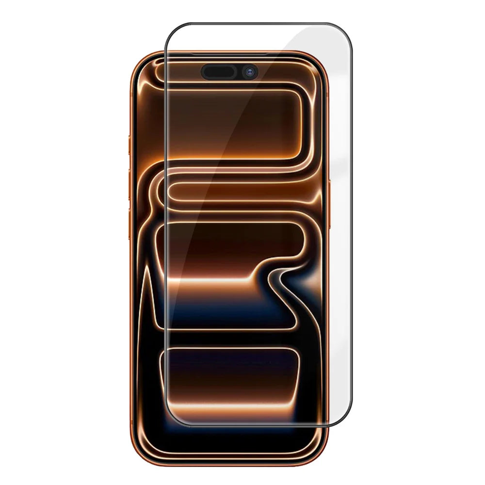 For iPhone 18 Pro / 17 Pro HD Full Screen Protector Silk Printing Black Edge High Aluminium-silicon Glass Film - As Shown - 1
