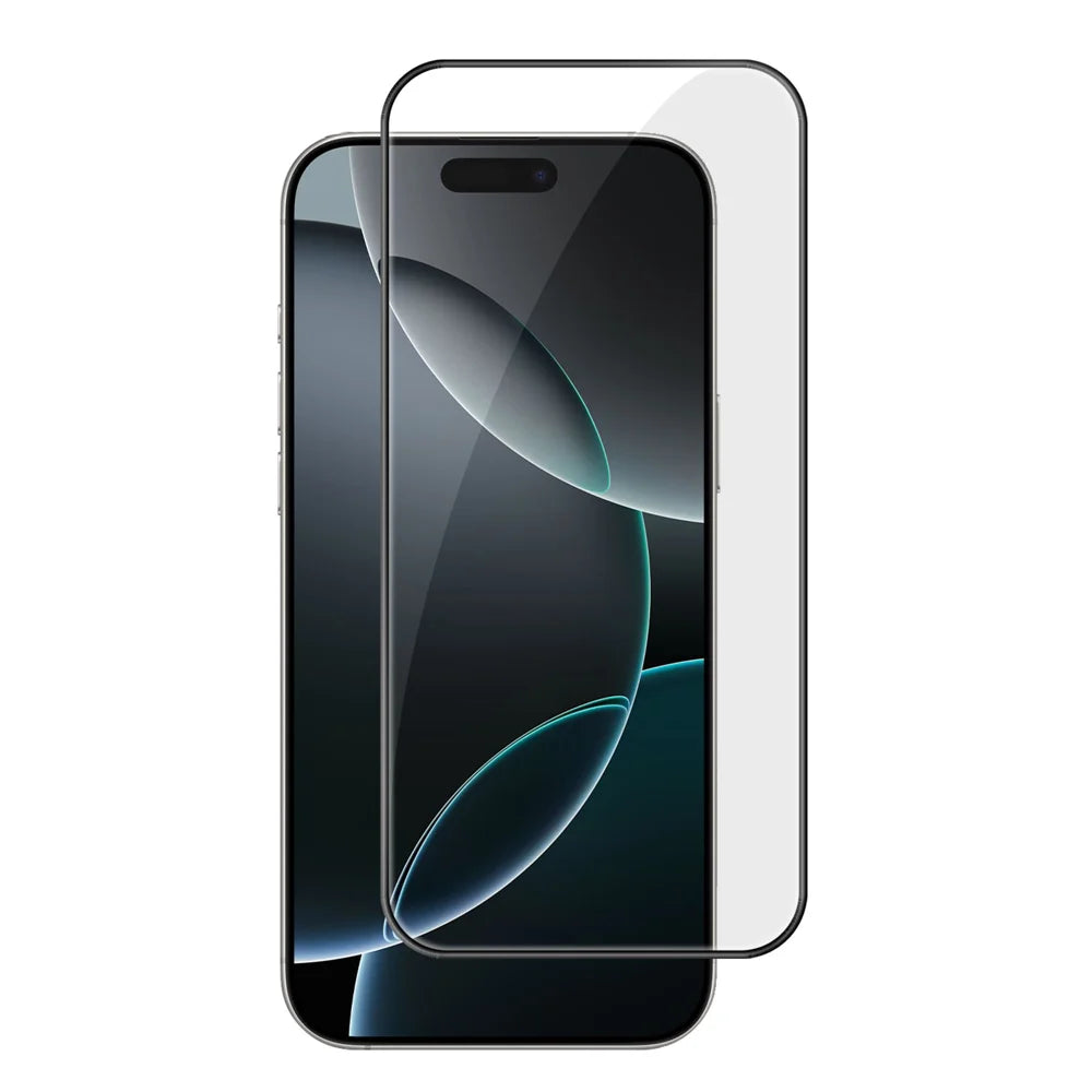 For iPhone 16 Pro HD Full Screen Protector Silk Printing Black Edge High Aluminium-silicon Glass Film - As Shown - 1