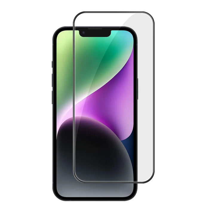 For iPhone 14 HD Full Screen Protector Silk Printing Black Edge High Aluminium-silicon Glass Film - As Shown - 1