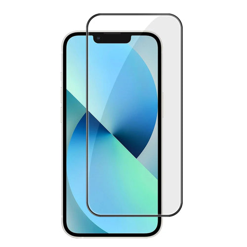 For iPhone 13 HD Full Screen Protector Silk Printing Black Edge High Aluminium-silicon Glass Film - As Shown - 1