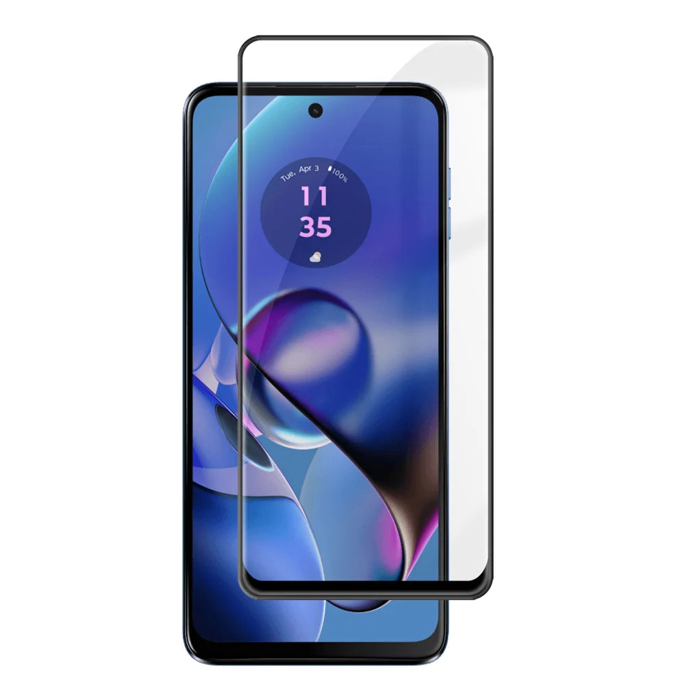 For Motorola Moto G64 5G HD Full Screen Protector Silk Printing Black Edge High Aluminium-silicon Glass Film - As Shown - 1