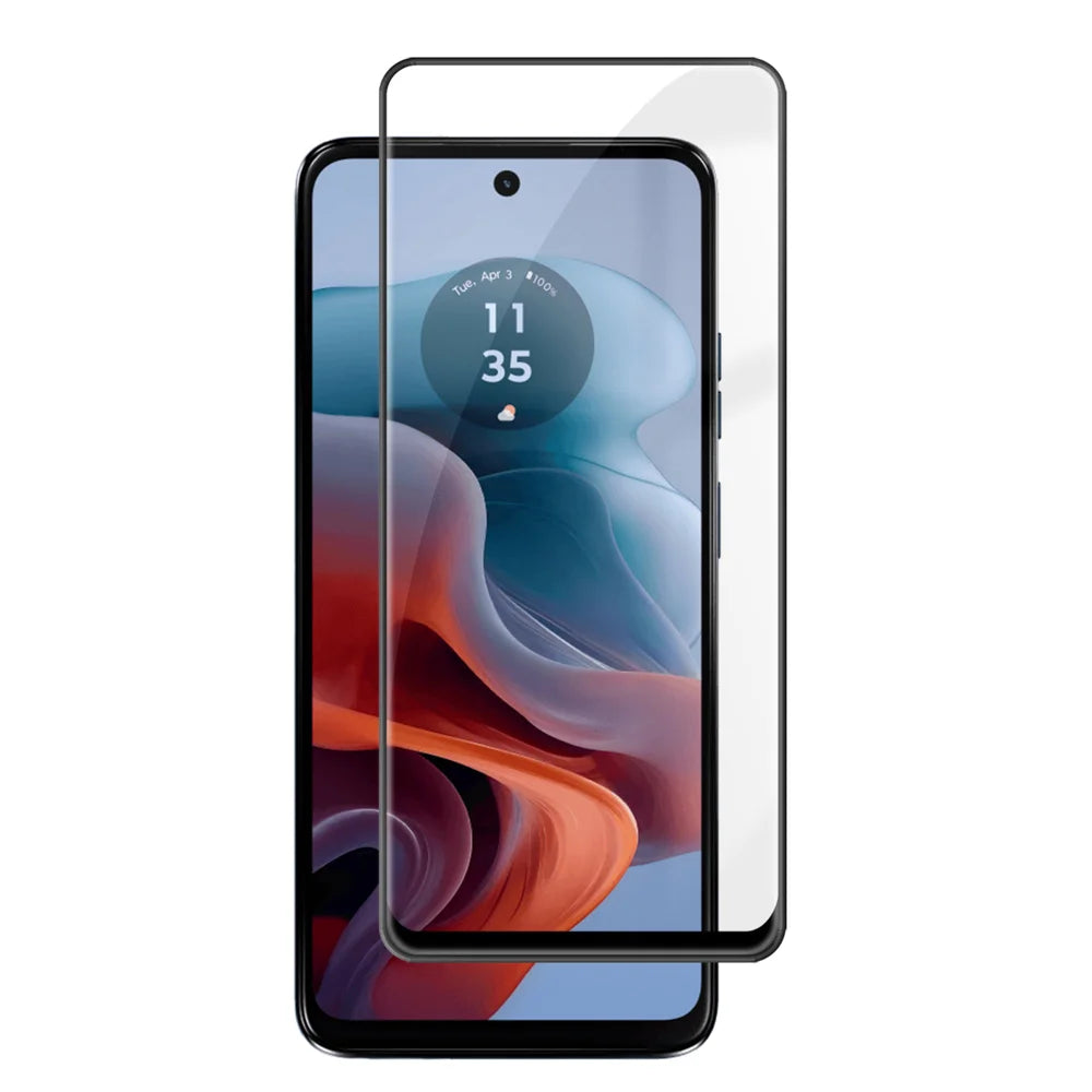 For Motorola Moto G34 5G HD Full Screen Protector Silk Printing Black Edge High Aluminium-silicon Glass Film - As Shown - 1
