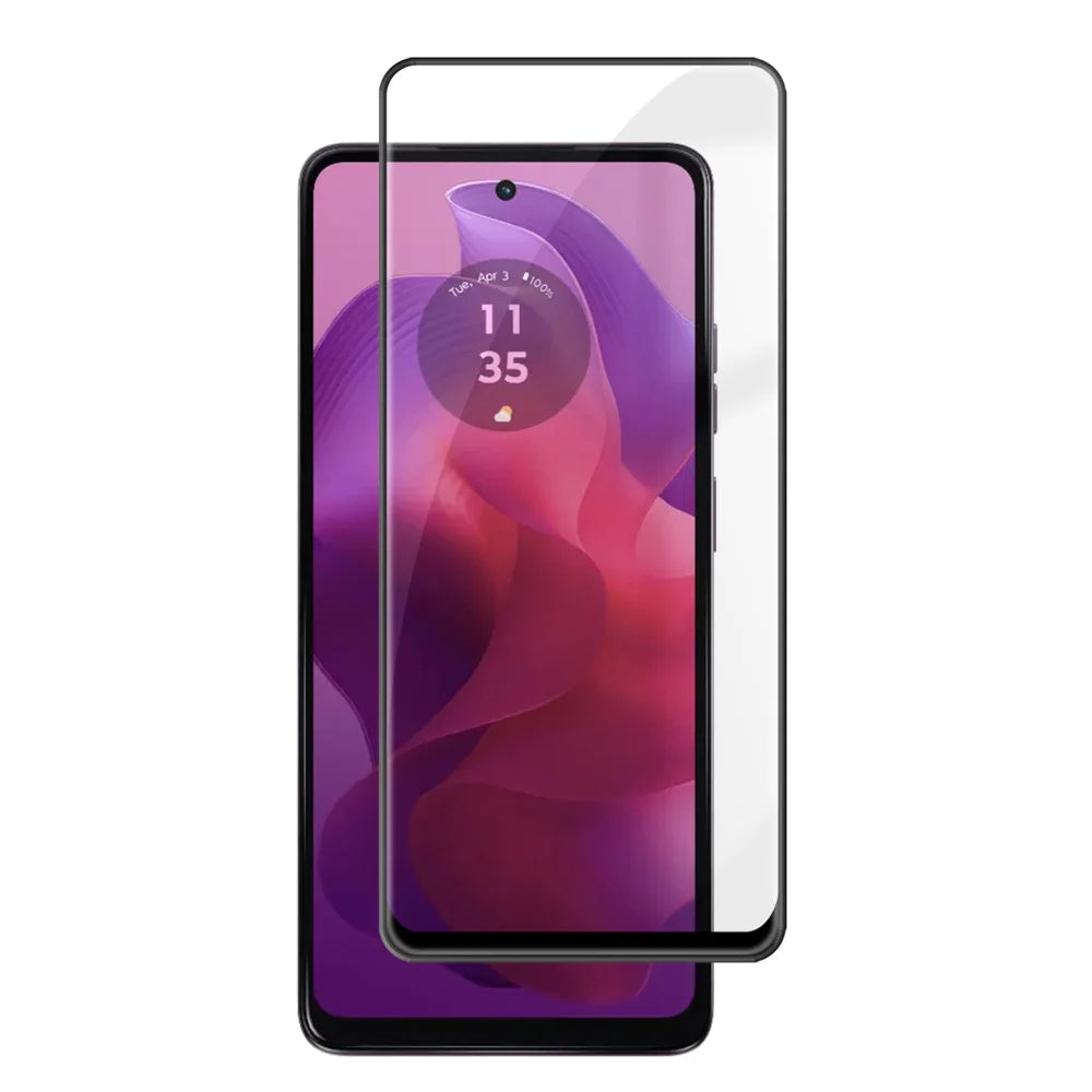 For Motorola Moto G24 5G HD Full Screen Protector Silk Printing Black Edge High Aluminium-silicon Glass Film - As Shown - 1