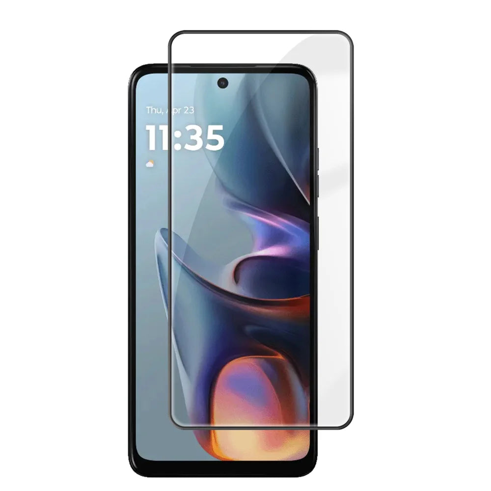 For Motorola Moto E15 4G HD Full Screen Protector Silk Printing Black Edge High Aluminium-silicon Glass Film - As Shown - 1