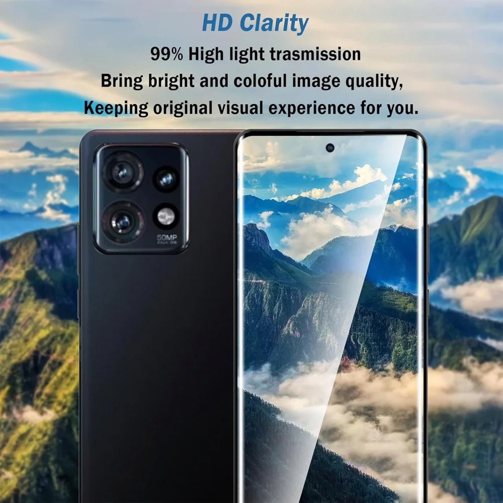 For Motorola Edge 50 Pro 5G HD Full Screen Protector Silk Printing Black Edge High Aluminium-silicon Glass Film - As Shown - 2