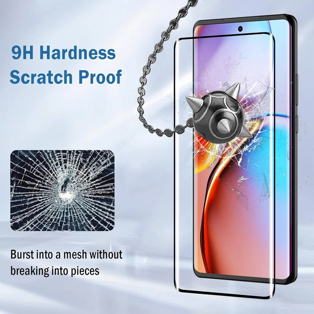 For Motorola Edge 50 Pro 5G HD Full Screen Protector Silk Printing Black Edge High Aluminium-silicon Glass Film - As Shown - 5