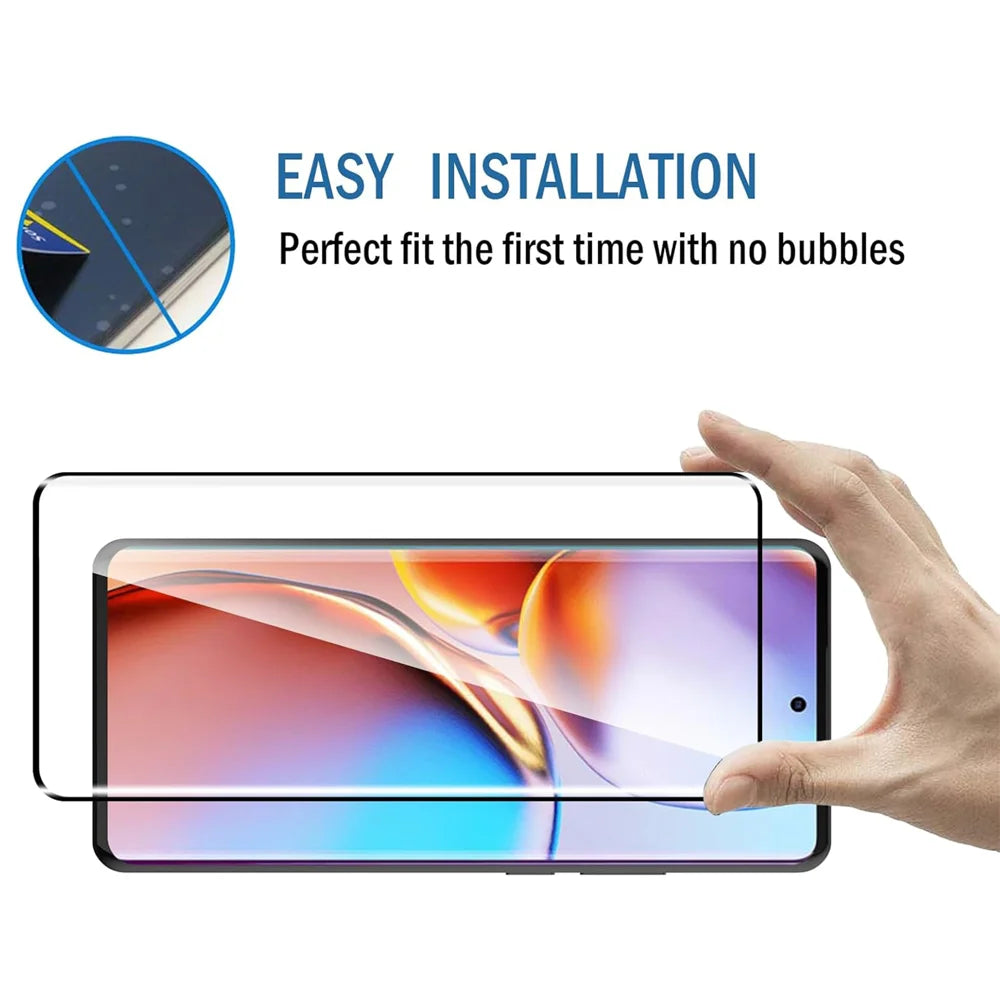 For Motorola Edge 50 Pro 5G HD Full Screen Protector Silk Printing Black Edge High Aluminium-silicon Glass Film - As Shown - 7
