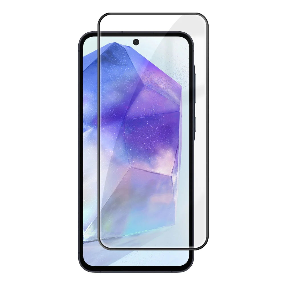 For Samsung Galaxy A55 5G HD Full Screen Protector Silk Printing Black Edge High Aluminium-silicon Glass Film - As Shown - 1