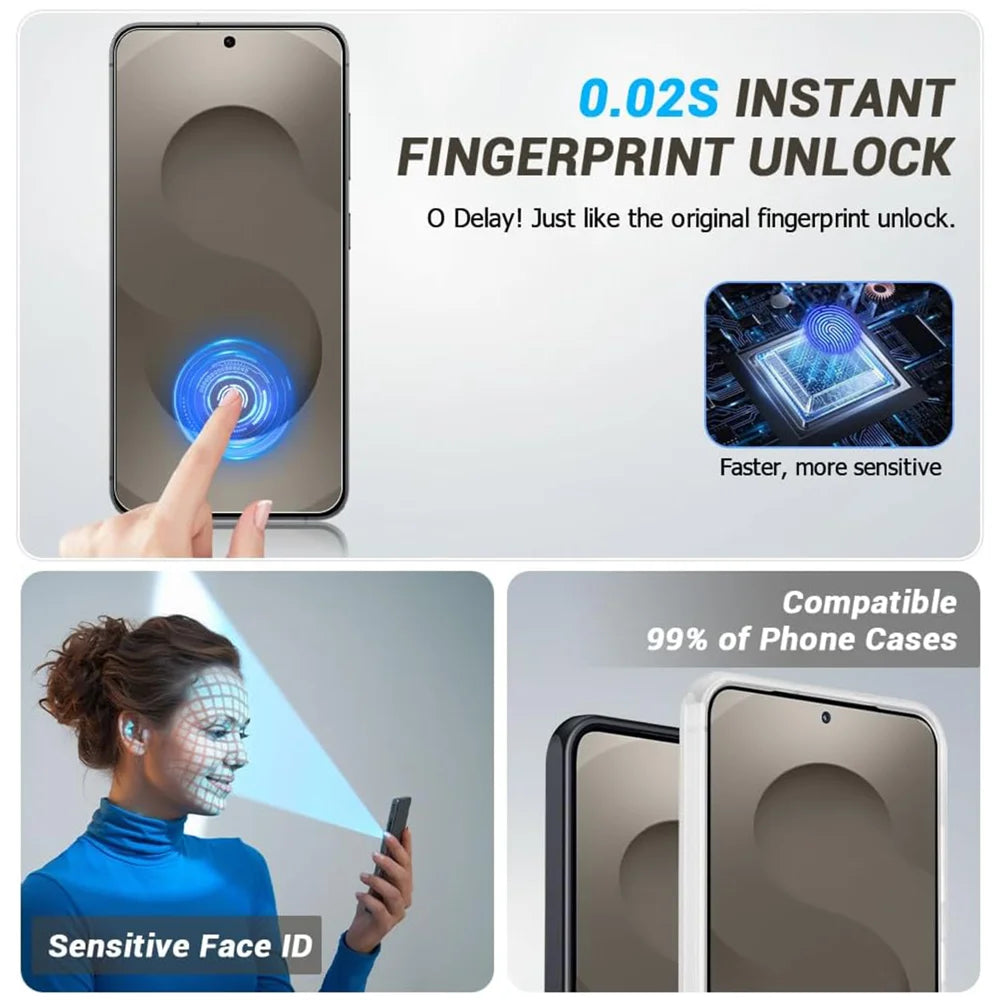 For Samsung Galaxy S25 Edge HD Full Screen Protector Silk Printing Black Edge High Aluminium-silicon Glass Film - As Shown - 4