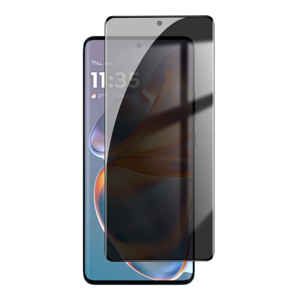 For Motorola Edge 50 Pro 5G Anti Spy Privacy Full Screen Protector Black Edge High Aluminium-silicon Glass Film - As Shown - 1