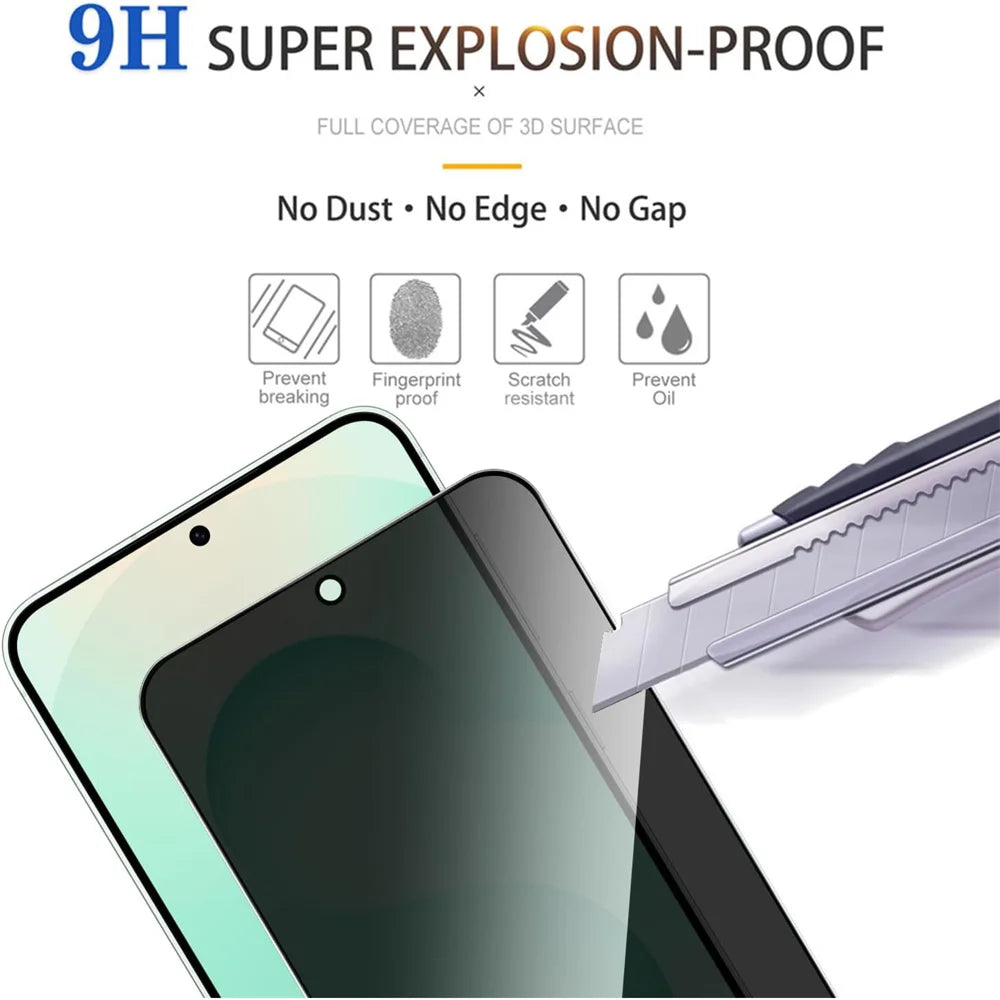 For Samsung Galaxy S24 FE Anti Spy Privacy Full Screen Protector Black Edge High Aluminium-silicon Glass Film - As Shown - 5