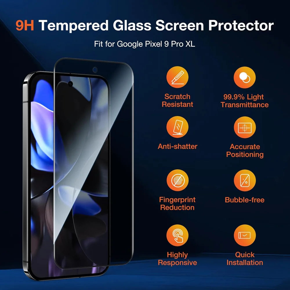 For Google Pixel 9 Pro Anti Spy Privacy Full Screen Protector Black Edge High Aluminium-silicon Glass Film - As Shown - 3