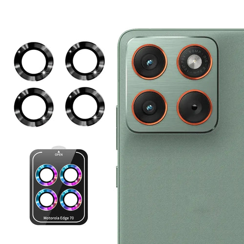ENKAY HAT PRINCE For Motorola Edge 70 5G Camera Lens Protector  Metal Ring Lens Film - Black - 1