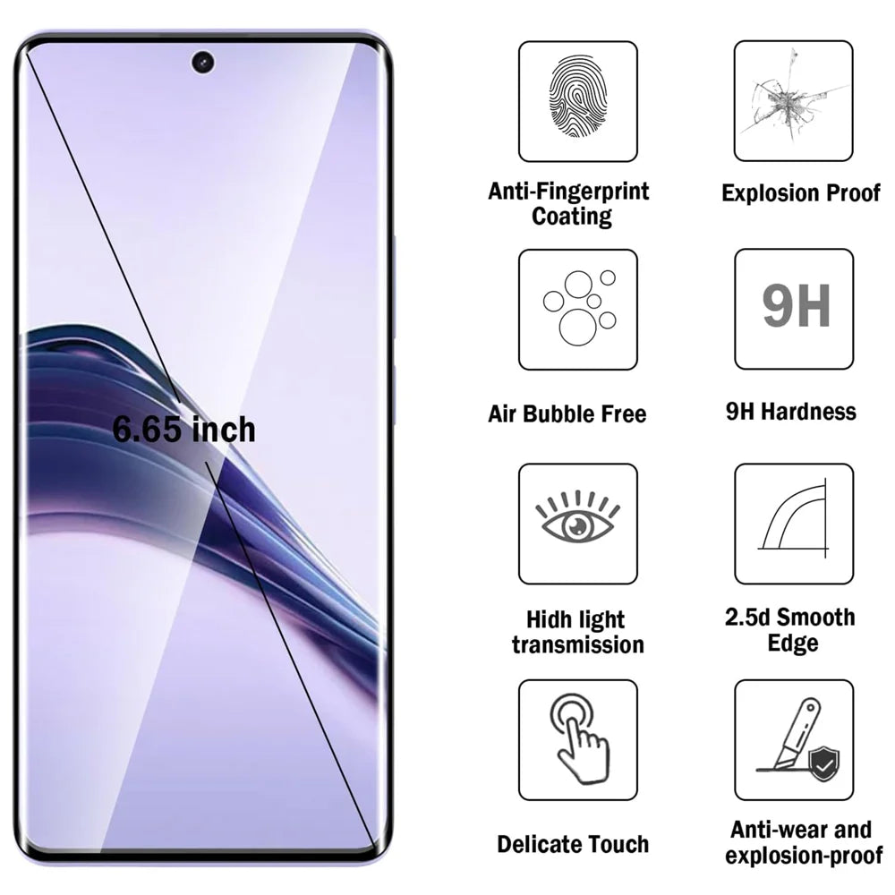 For Realme 15 5G HD Full Screen Protector Silk Printing Black Edge High Aluminium-silicon Glass Film - As Shown - 4