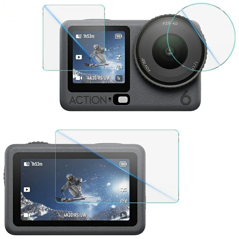 IMAK For DJI Osmo Action 6 Tempered Glass Screen Protector Set with Back / Front / Lens Protector (Self Positioning Frame) - 3