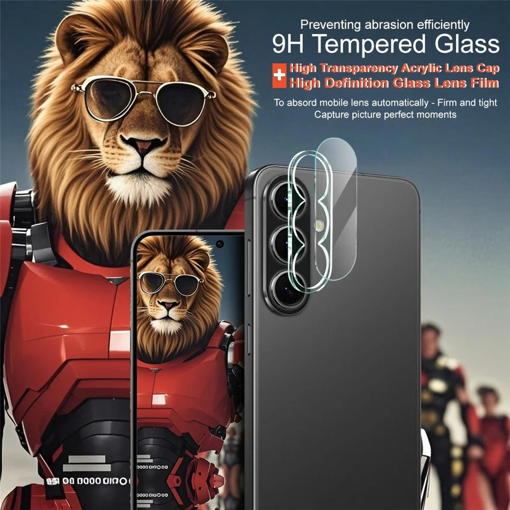IMAK For Samsung Galaxy A37 5G Tempered Glass Full Cover Camera Lens Protector + Acrylic Lens Cap - 3