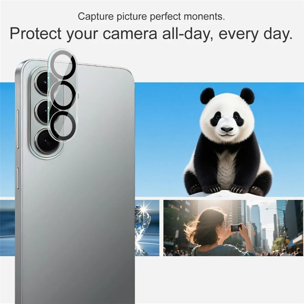 IMAK For Samsung Galaxy S26+ Tempered Glass Camera Lens Protector Acrylic Lens Cap (Black Circle Design) - 4