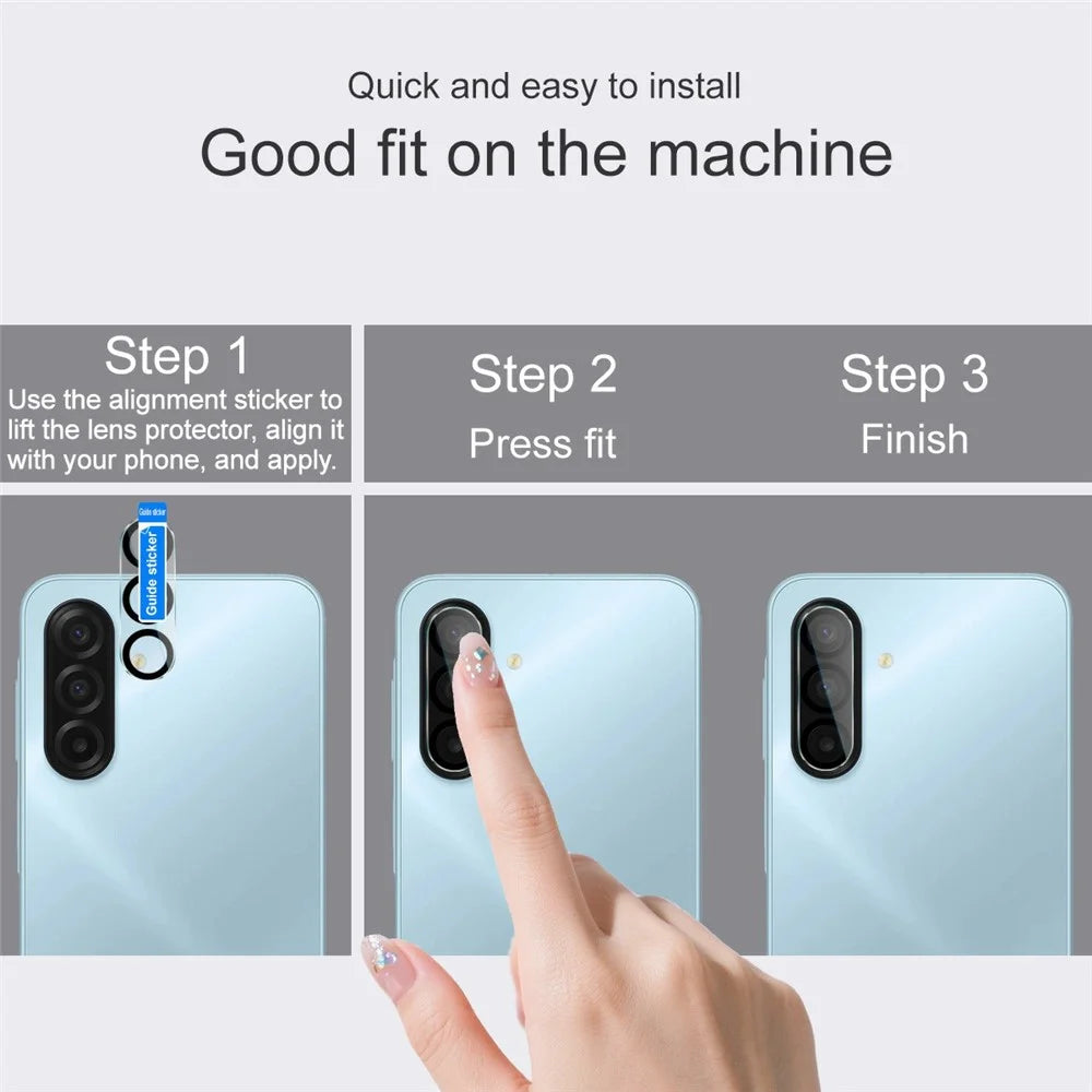 IMAK For Samsung Galaxy A17 5G / A17 4G Tempered Glass Camera Lens Protector Acrylic Lens Cap (Black Circle Design) - 4