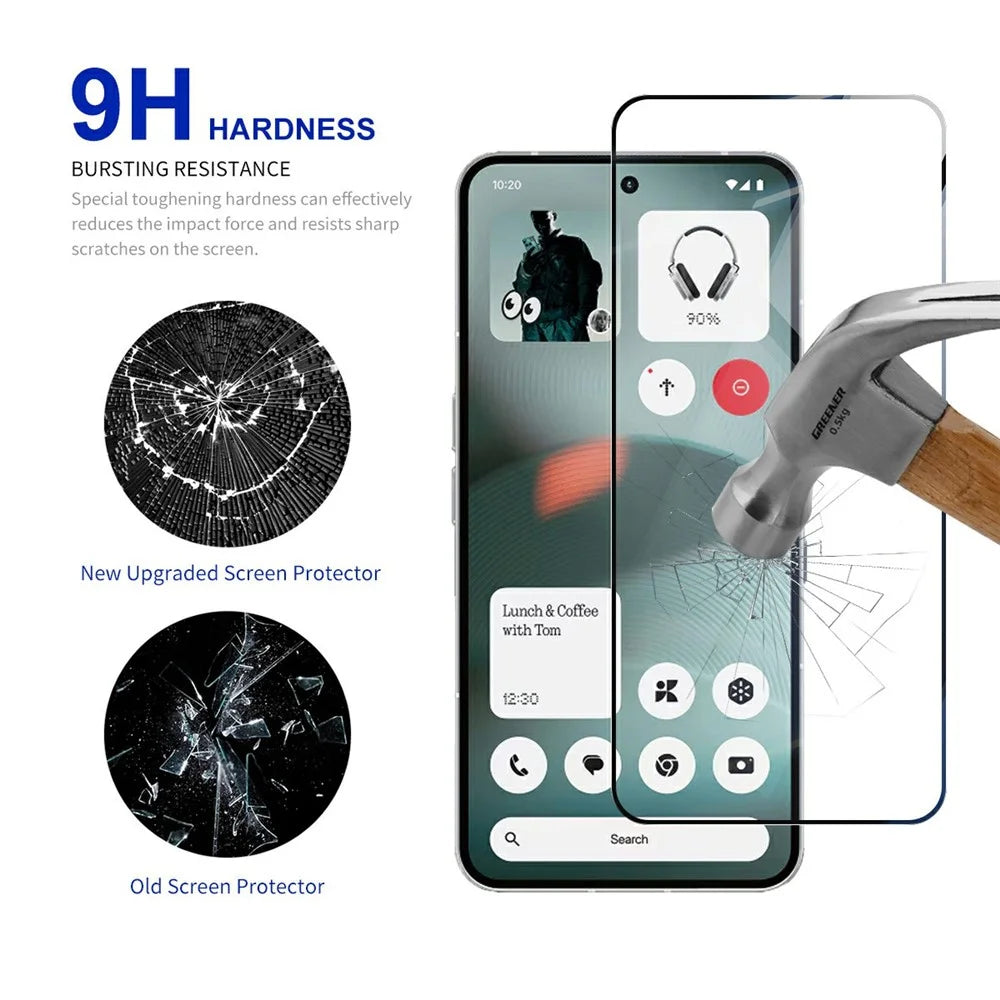 RURIHAI For Nothing Phone (3a) Lite 5G Full Screen Protector Full Glue Secondary Hardening High Aluminium-Silicon Glass Film - 3