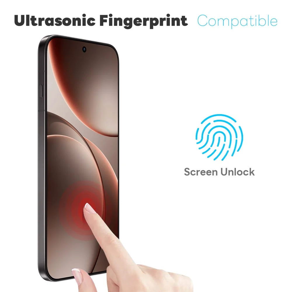 NORTHJO A++ For Oppo Find X9 Pro 5G Screen Protector Tempered Glass 0.15mm 2.5D Film (Support Fingerprint Unlock , NOT Complete Covering) - Transparent - 3