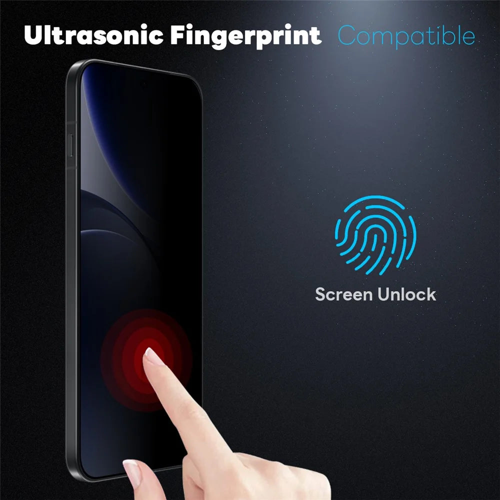 NORTHJO A++ For Oppo Find X9 5G 28 ° Privacy Full Screen Protector Fingerprint Unlock High Aluminium-Silicon Film 0.15mm 2.5D Full Glue Silk Printing - 3