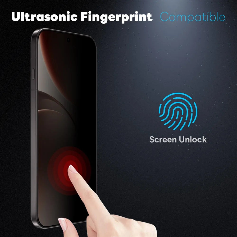 NORTHJO A++ For Oppo Find X9 Pro 5G 28 ° Privacy Full Screen Protector Fingerprint Unlock High Aluminium-Silicon Film 0.15mm 2.5D Full Glue Silk Printing - 3