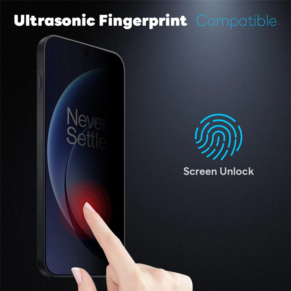 NORTHJO A++ For OnePlus 15 5G 28 ° Privacy Full Screen Protector Fingerprint Unlock High Aluminium-Silicon Film 0.15mm 2.5D Full Glue Silk Printing - 3