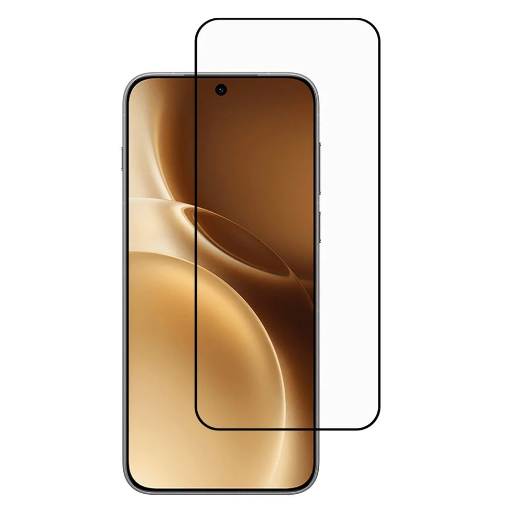 For vivo X300 Pro 5G Full Screen Protector Full Glue Arc Edge HD High Aluminium-silicon Glass Film with Black Silk Print Edge (Fingerprint Unlock) - 1