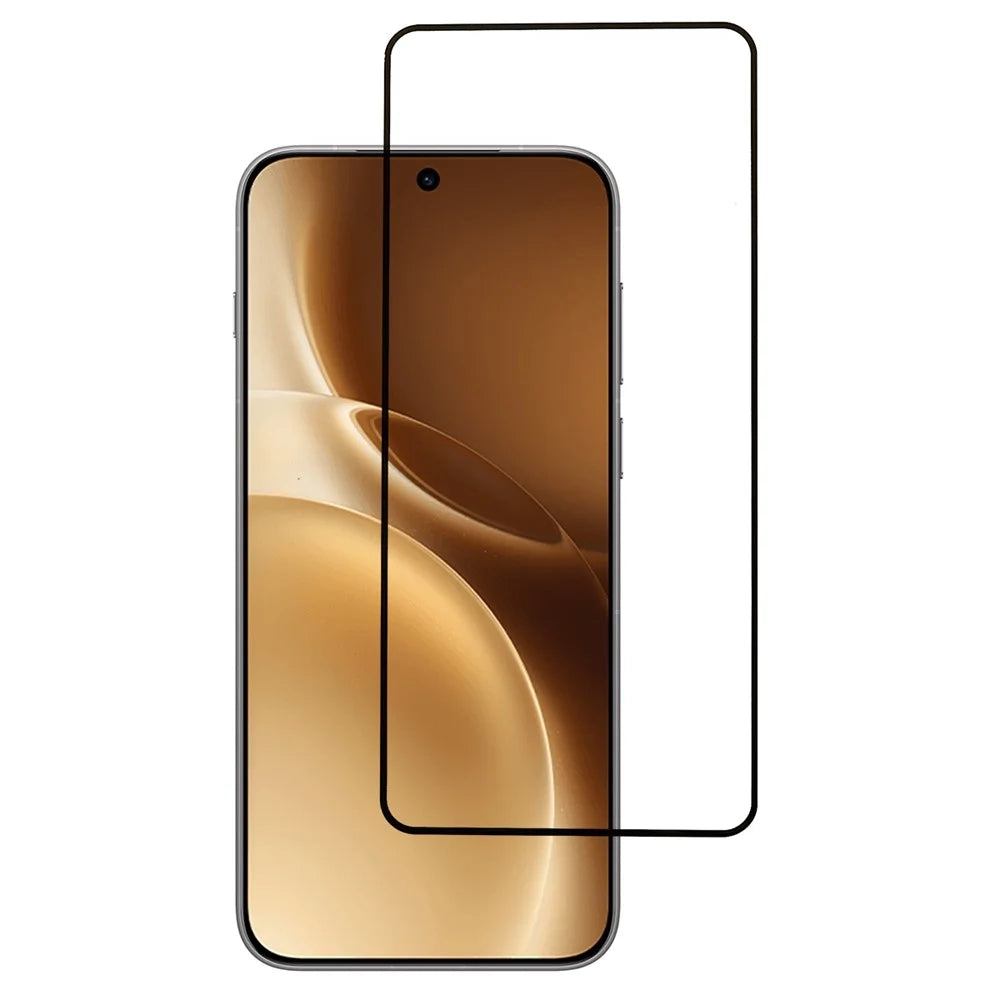 For vivo X300 5G Full Screen Protector Full Glue Arc Edge HD High Aluminium-silicon Glass Film with Black Silk Print Edge (Fingerprint Unlock) - 1