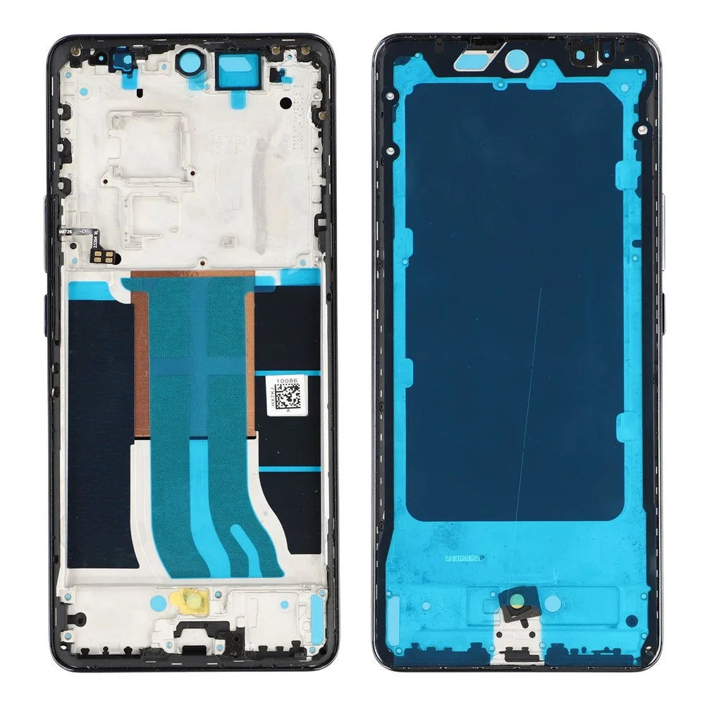 For Realme 12 Pro 5G / 12 Pro+ 5G Middle Plate Frame Repair Part (A-Side) (without Logo) - Black - 1