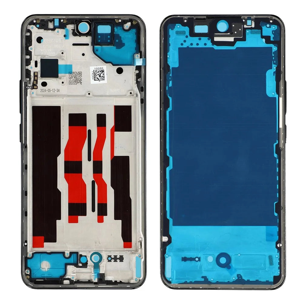 For Oppo Reno12 5G (Global) Middle Plate Frame Repair Part (A-Side) (without Logo) - Black - 1