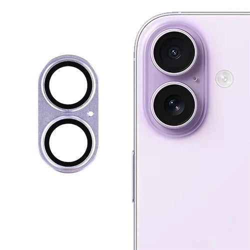 For iPhone 17 Camera Lens Protector Aluminum Alloy Metal Frame + Tempered Glass Lens Film - Purple - 1