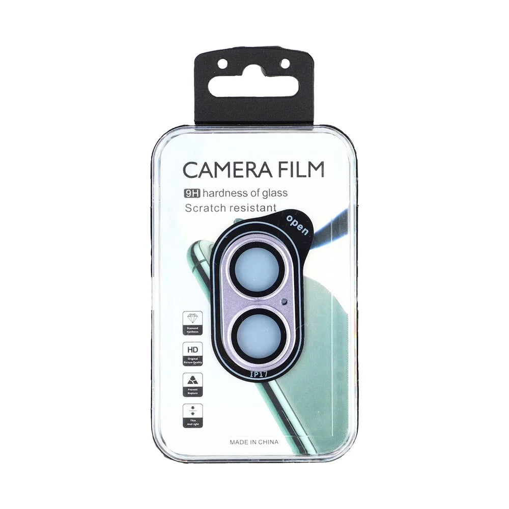 For iPhone 17 Camera Lens Protector Aluminum Alloy Metal Frame + Tempered Glass Lens Film - Purple - 5