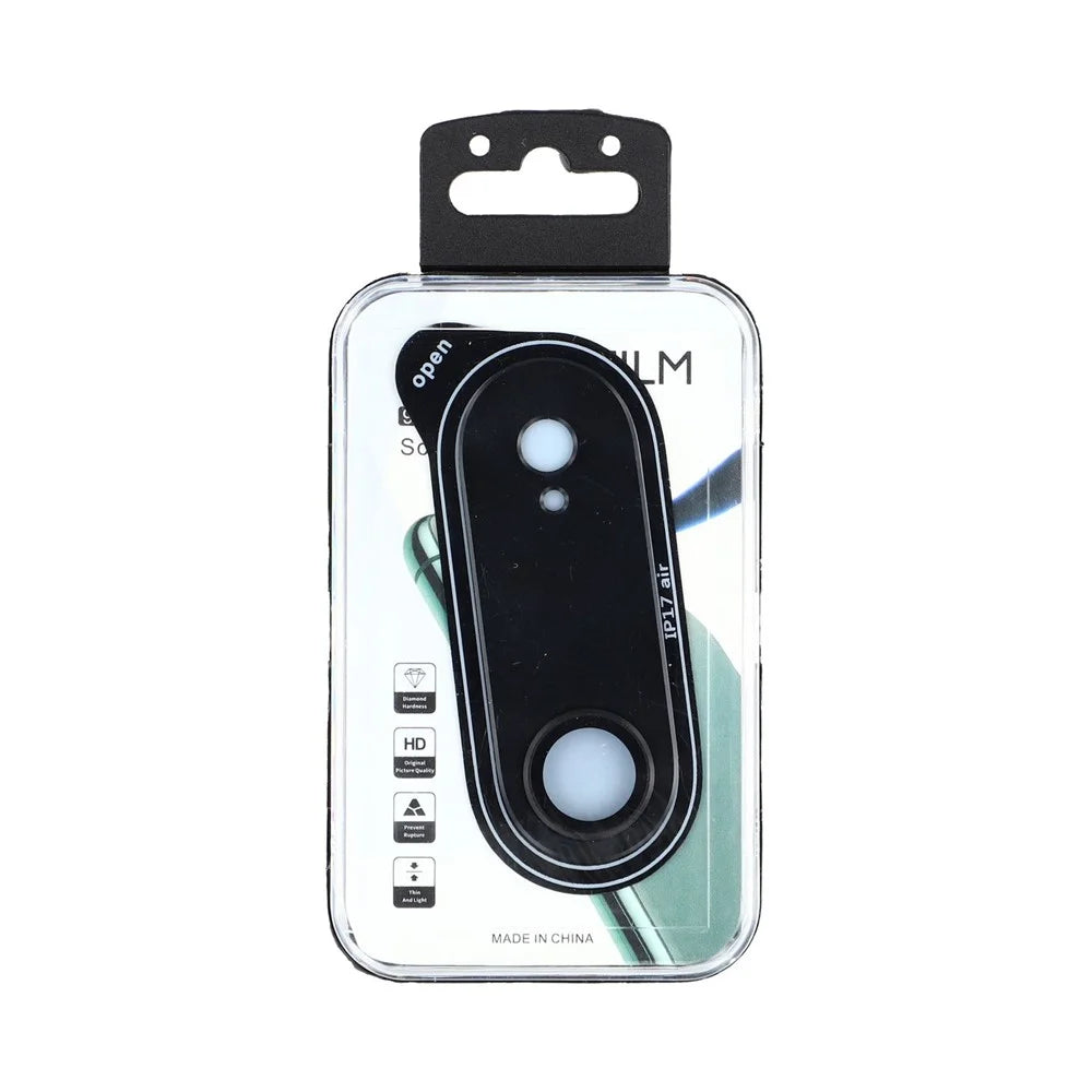 For iPhone Air Camera Lens Protector Aluminum Alloy Metal Frame + Tempered Glass Lens Film - Black - 5