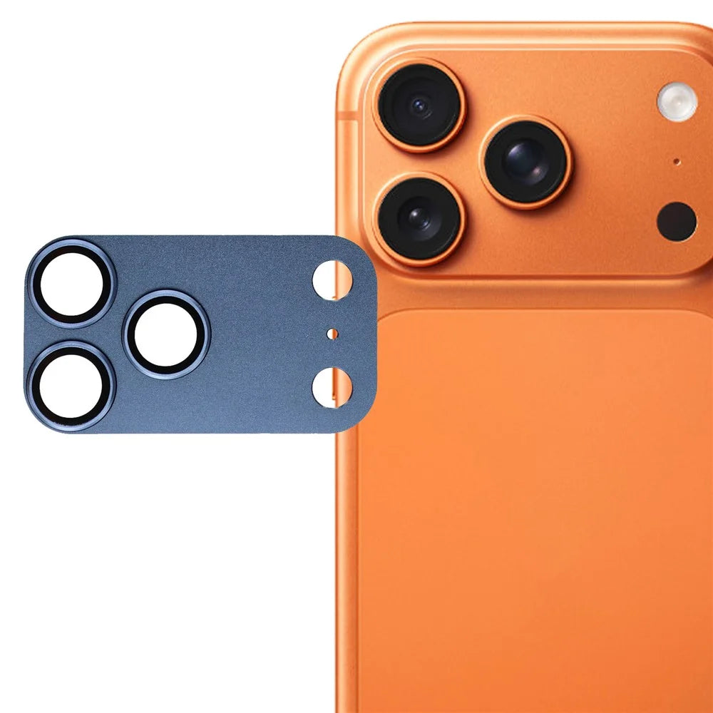 For iPhone  17 Pro Max Camera Lens Protector Aluminum Alloy Metal Frame + Tempered Glass Lens Film - Blue - 1