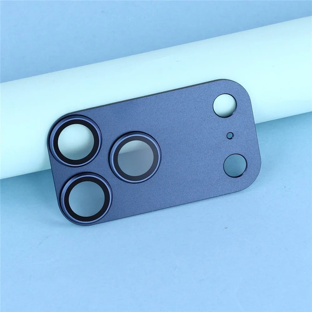 For iPhone  17 Pro Max Camera Lens Protector Aluminum Alloy Metal Frame + Tempered Glass Lens Film - Blue - 4