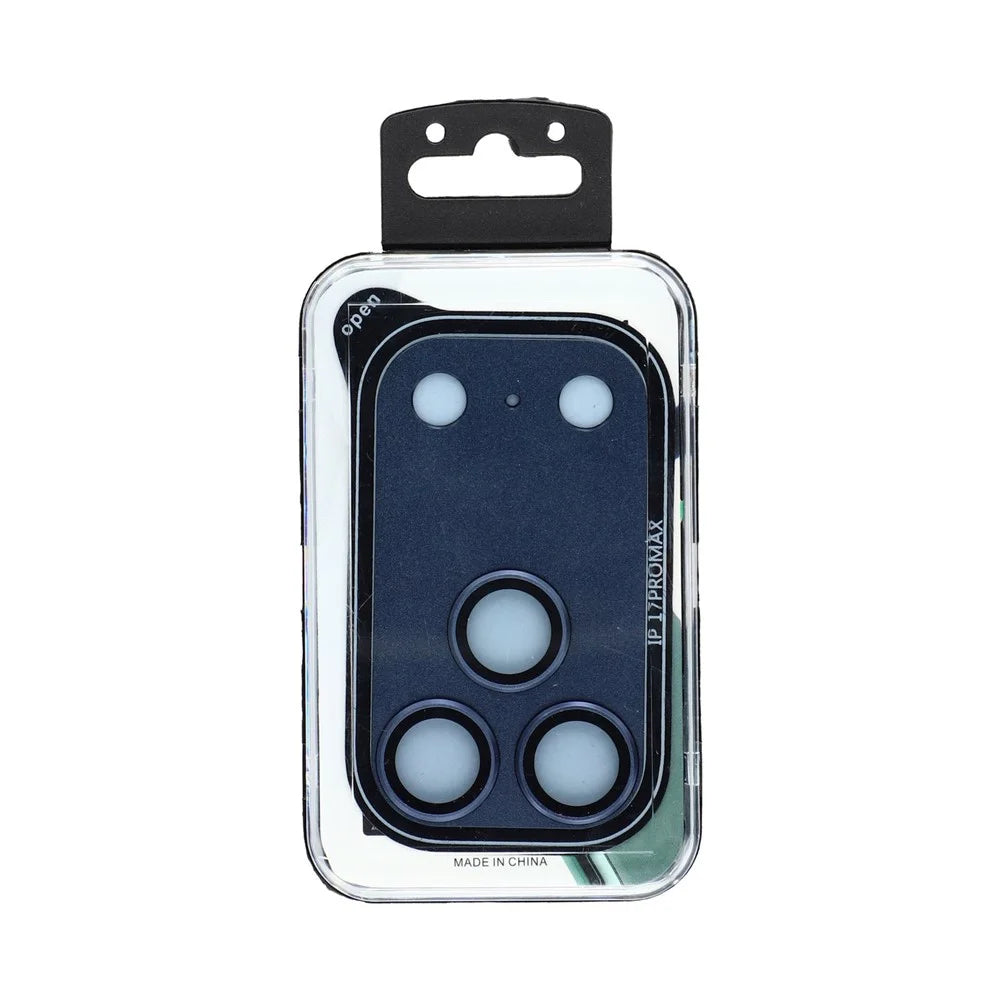 For iPhone  17 Pro Max Camera Lens Protector Aluminum Alloy Metal Frame + Tempered Glass Lens Film - Blue - 5
