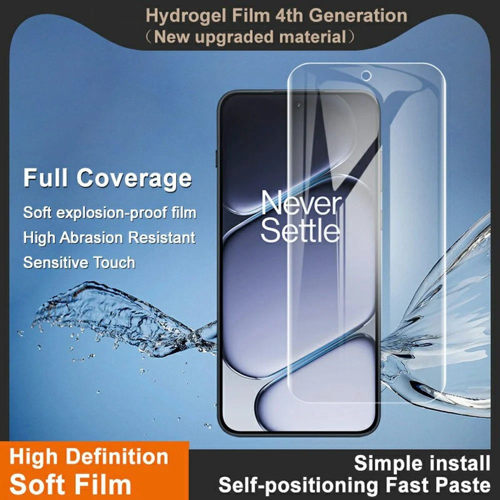 IMAK Hydrogel Film 4th For OnePlus Ace 6 5G / Ace 6T 5G / 15R 5G Full Screen Protector Ultra Clear Full Glue Soft TPU Film (Fingerprint Unlock) - Transparent - 3
