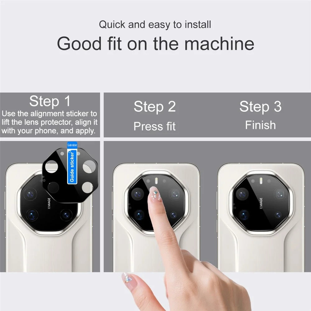 IMAK For Huawei Mate 80 RS Ultimate Camera Lens Protector Tempered Glass HD Clear Full Cover Lens Film (Black Version) - 4