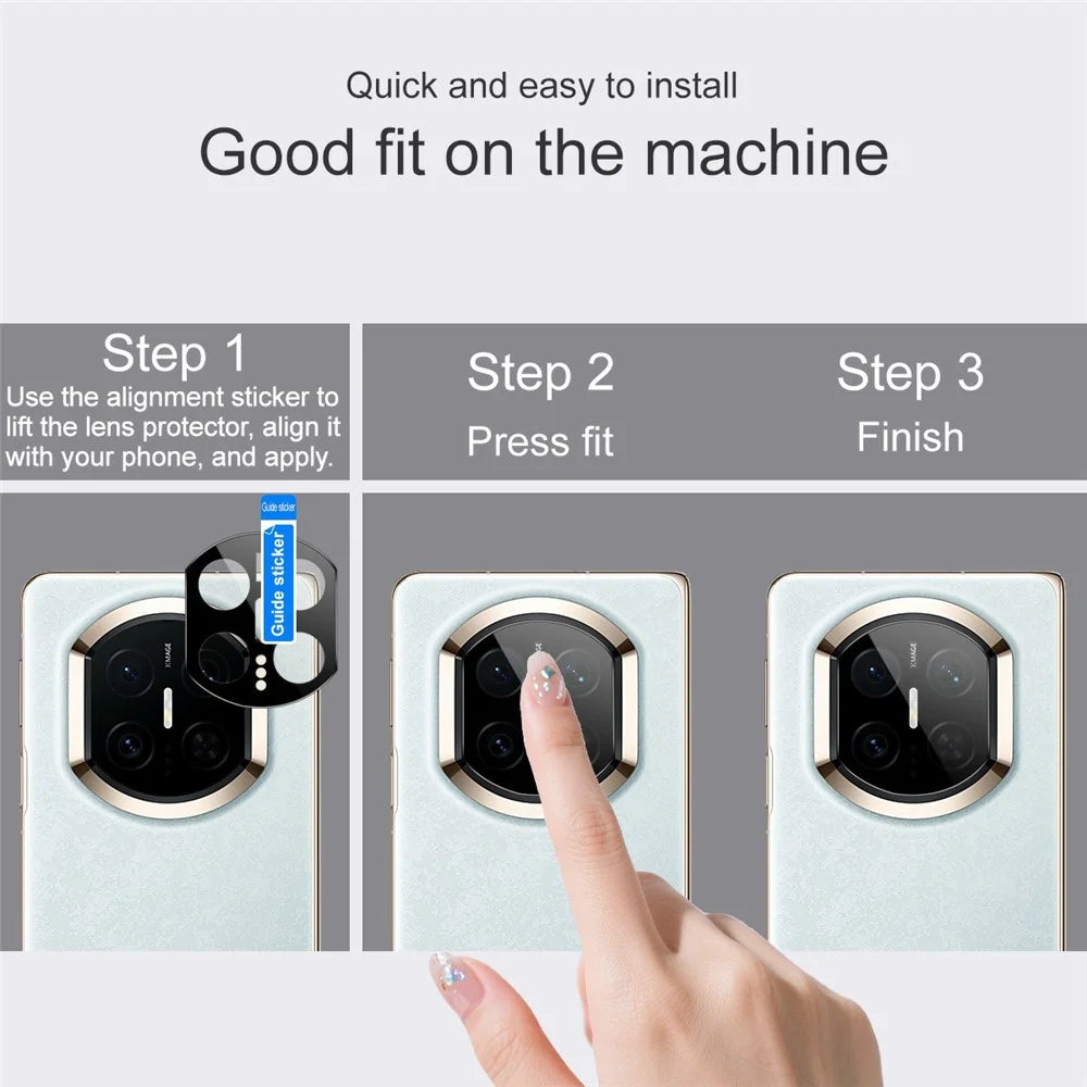 IMAK For Huawei Mate X7 Camera Lens Protector Tempered Glass HD Clear Full Cover Lens Film (Black Version) - 4
