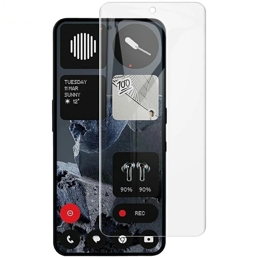 IMAK Hydrogel Film 4th For Nothing Phone (3a) Lite 5G Full Screen Protector Ultra Clear Full Glue Soft TPU Film (Fingerprint Unlock) - Transparent - 1