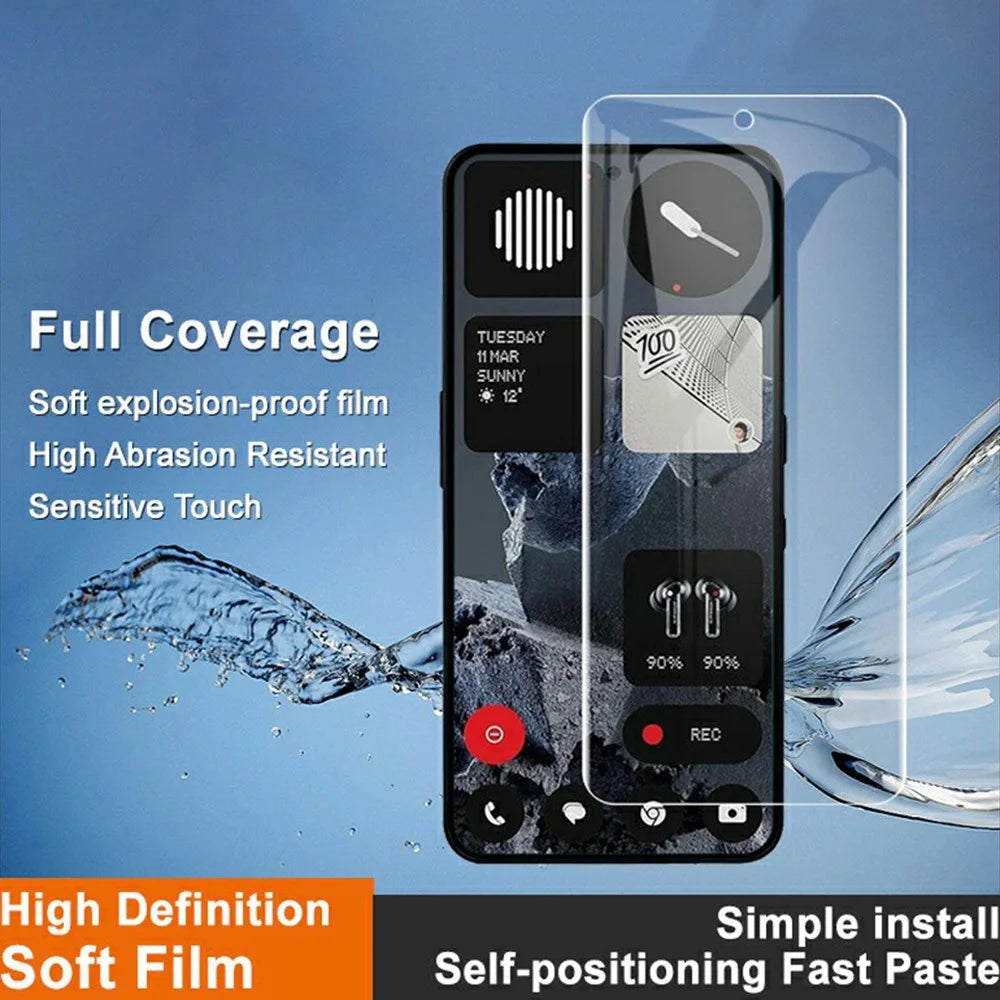 IMAK Hydrogel Film 4th For Nothing Phone (3a) Lite 5G Full Screen Protector Ultra Clear Full Glue Soft TPU Film (Fingerprint Unlock) - Transparent - 3