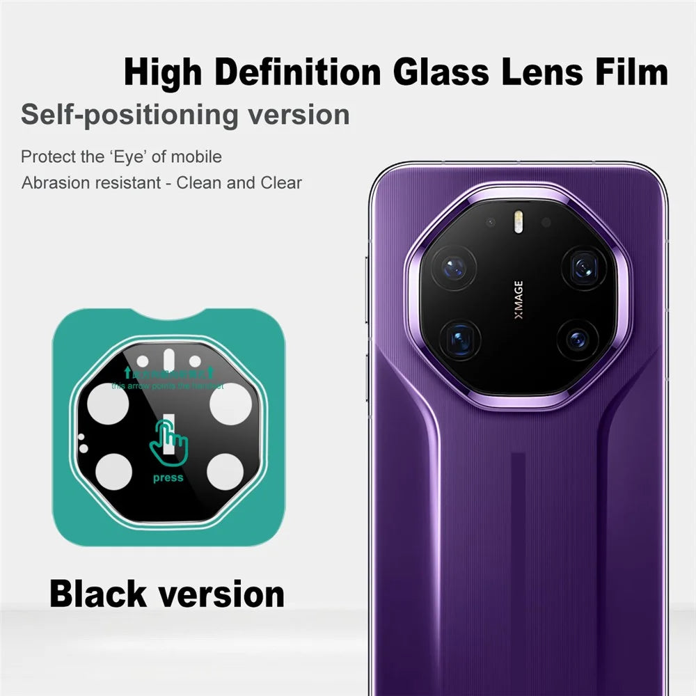 IMAK For Huawei Mate 80 RS Ultimate Tempered Glass Full Cover Camera Lens Protector with Self Positioning Frame (Black Version) - 5