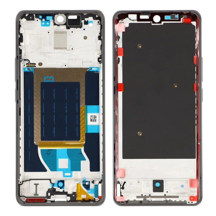 For Realme 14 Pro 5G Middle Plate Frame Repair Part (A-Side) (without Logo) - Black - 1