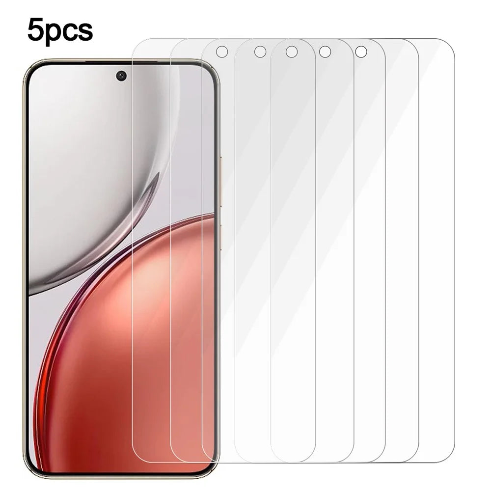 5Pcs For Honor Magic8 Lite 5G / X9d 5G / X70 5G Front Screen Protector 0.3mm 2.5D Full Glue Tempered Glass Clear Film, Not Full Covering - 1