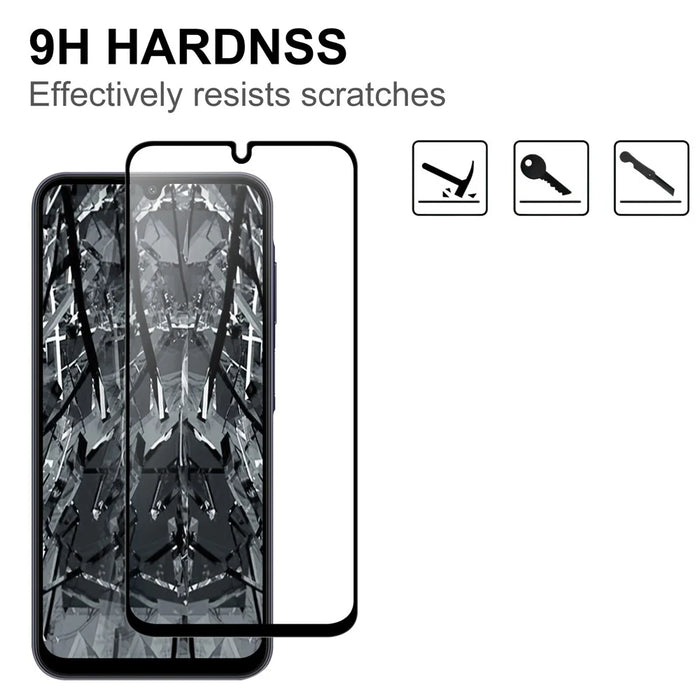 For Samsung Galaxy A37 5G AGC Tempered Glass with Black Edge Full Glue Full Coverage Screen Protector - 3