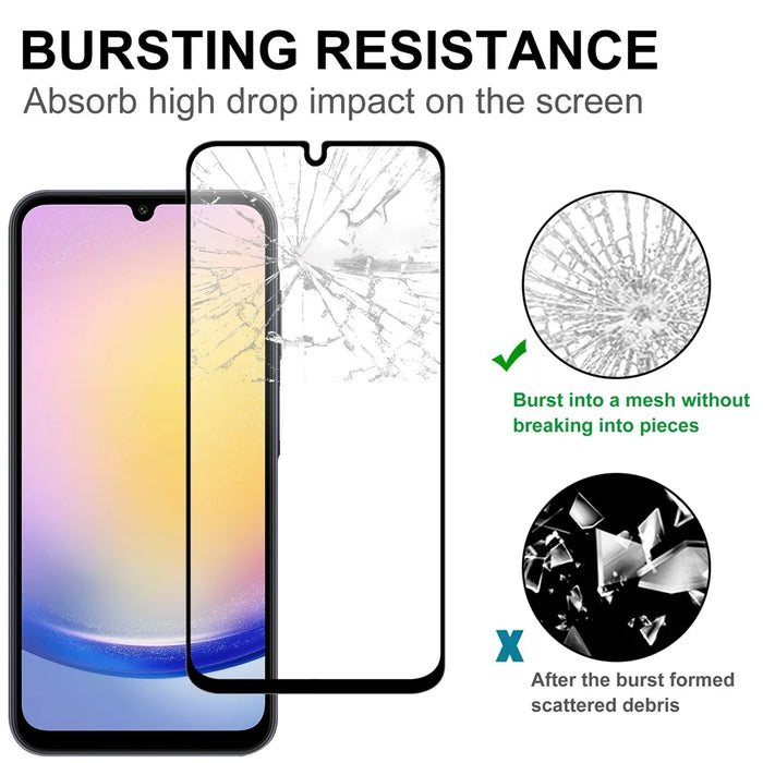 For Samsung Galaxy A37 5G AGC Tempered Glass with Black Edge Full Glue Full Coverage Screen Protector - 4