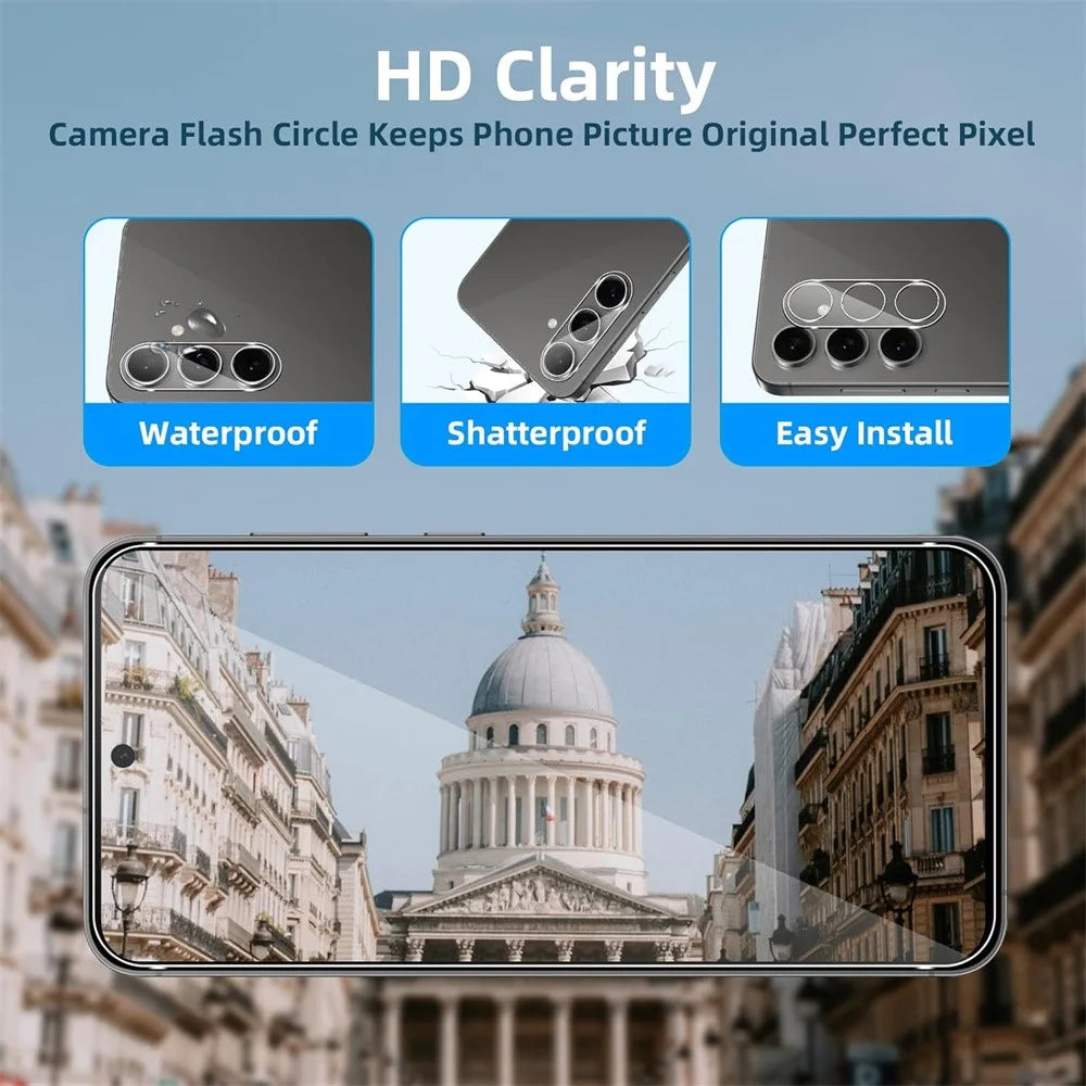 2Pcs For Samsung Galaxy A57 5G Screen Protector 2.5D Arc Edge High Clarity Tempered Glass Film with Camera Lens Film - 4