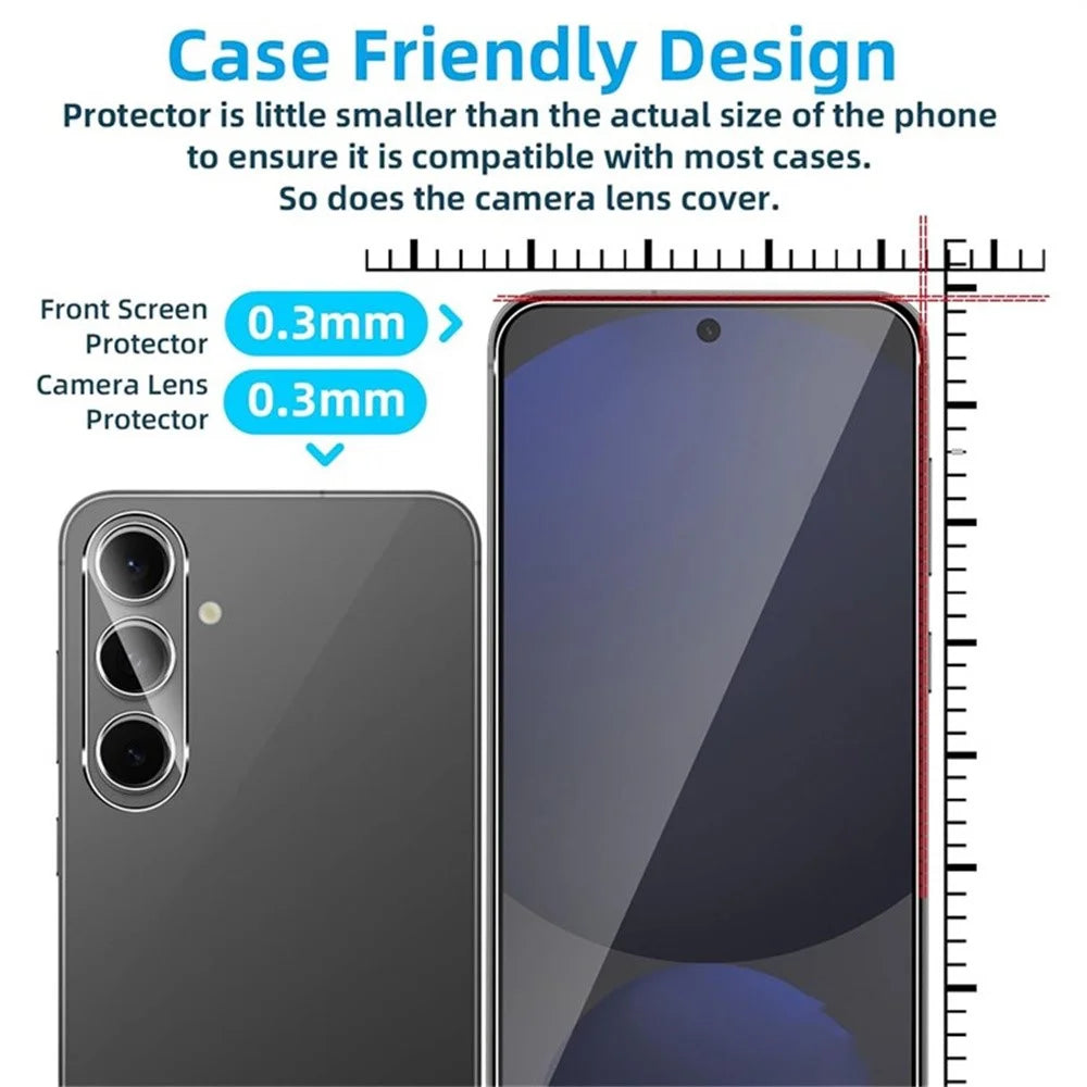 2Pcs For Samsung Galaxy A57 5G Screen Protector 2.5D Arc Edge High Clarity Tempered Glass Film with Camera Lens Film - 6