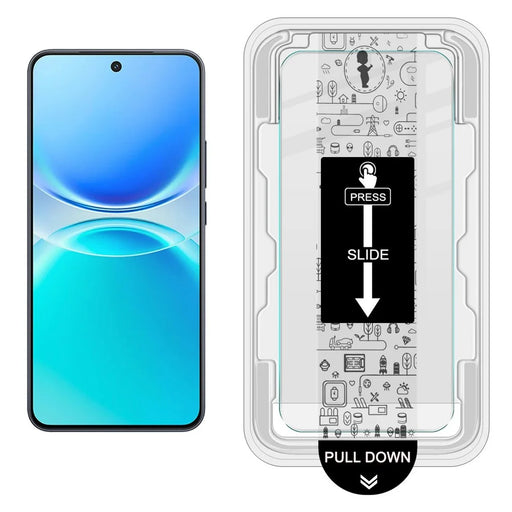 IMAK H Series For vivo Y500 Pro 5G Tempered Glass Screen Protector Easy Installation Film with Auto Dust-Remove Tool - Transparent Kit (NOT Complete Covering) (Fingerprint Unlock) - 2